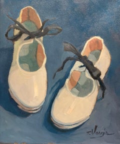 Trisha Vergis, Original Oil on Canvas, White Tap Shoes 2