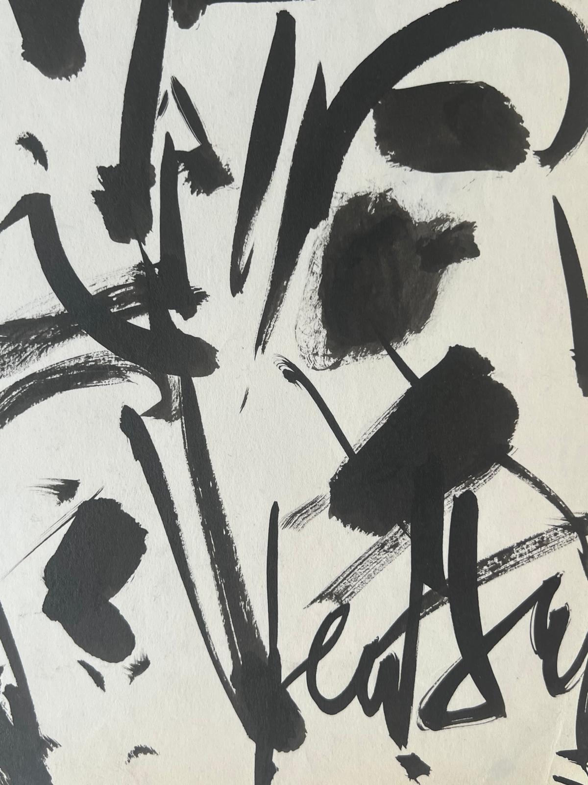Joueurs de carte - Beige Abstract Drawing par GEN PAUL
