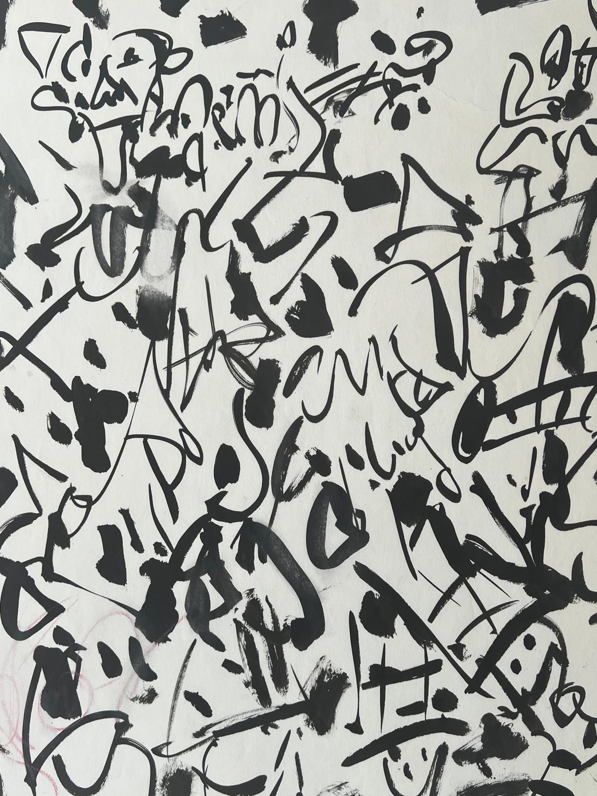 Clowns musiciens - Beige Abstract Drawing par GEN PAUL