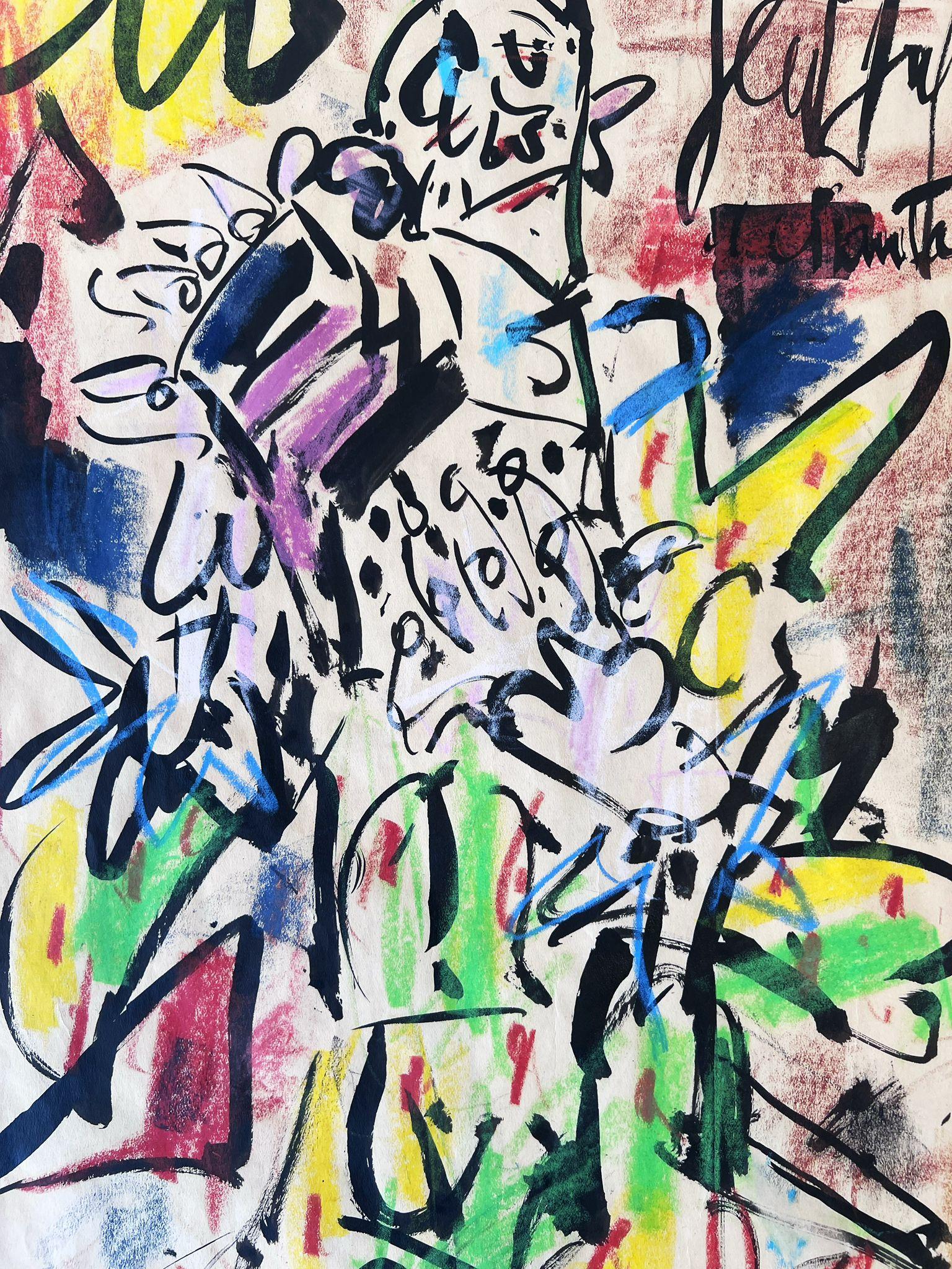 Accordion-playing clown (Abstrakt), Art, von GEN PAUL