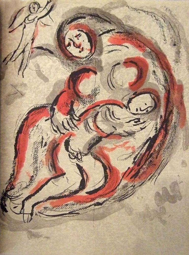 Figurative Print Marc Chagall - Agar dans le dsert