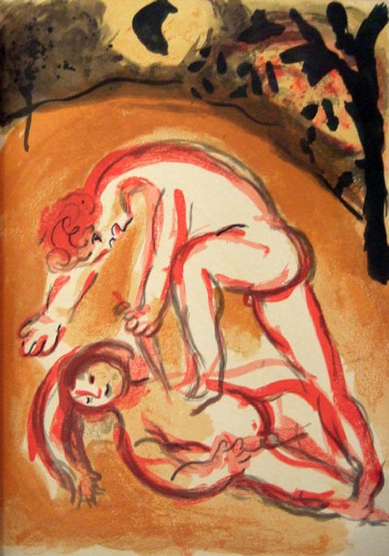Figurative Print Marc Chagall - Cain et Abel