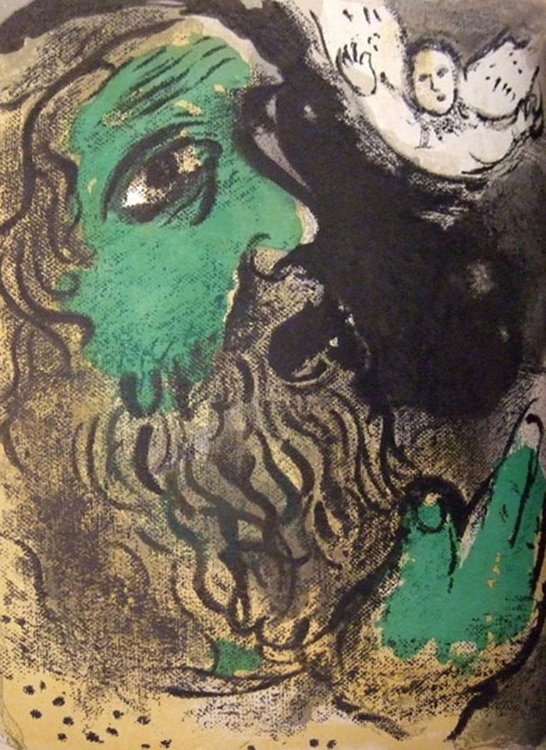 Marc Chagall Figurative Print - Job en prières