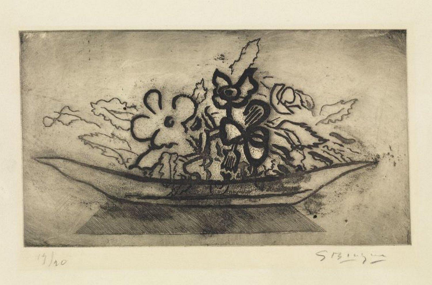 George Braque Abstract Print - Basket of flowers 