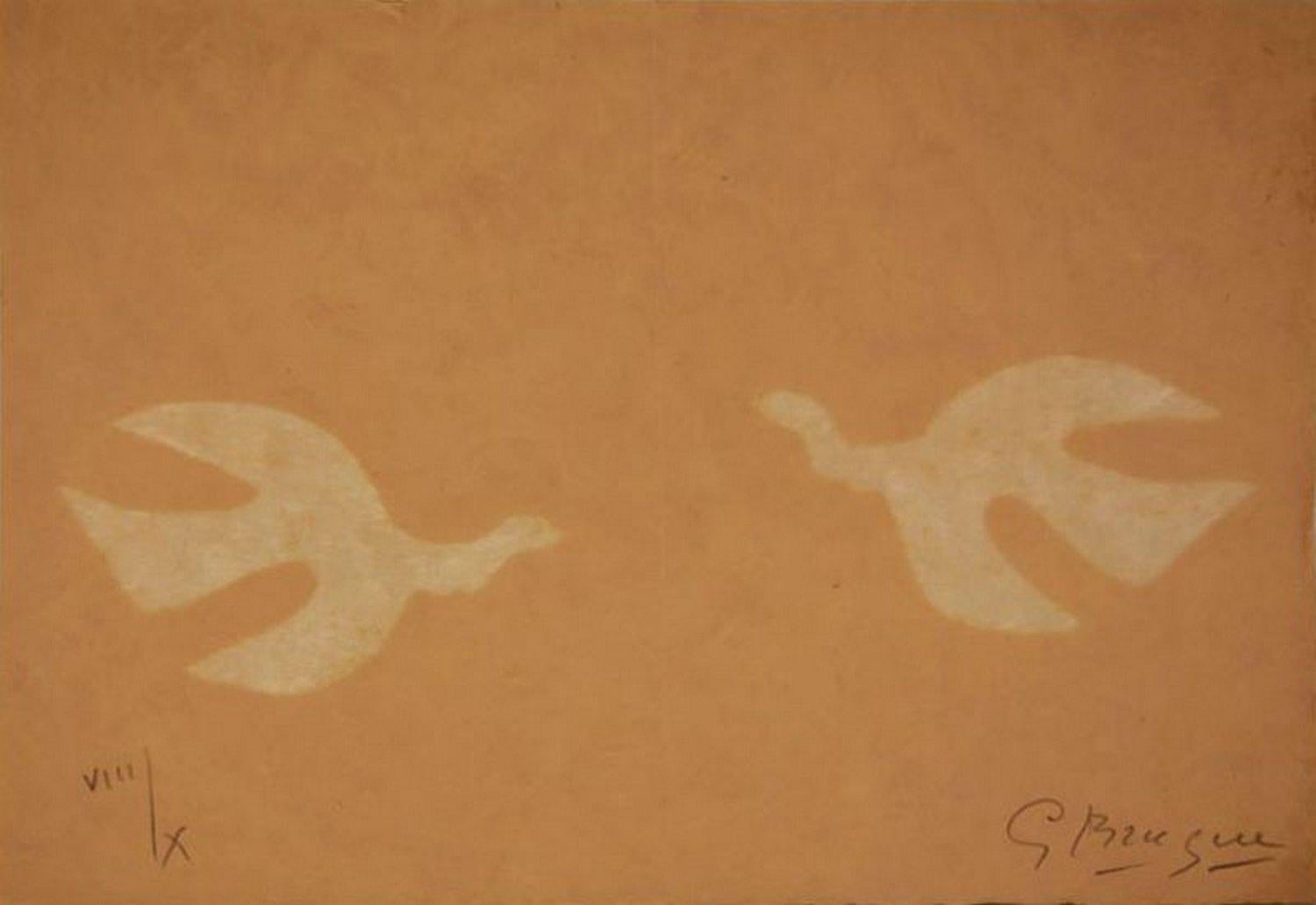 George Braque Abstract Print – Ohrringe von Tir l'arc 