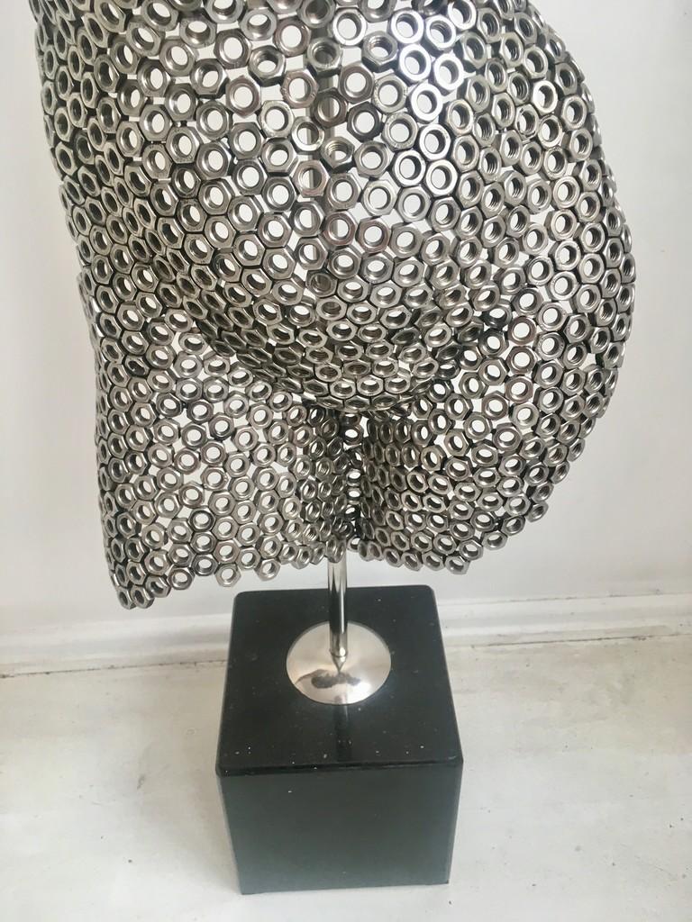 Sin - Steel, 21st Century, Modern, Figurative sculpture - Gray Figurative Sculpture by Marti Moreno