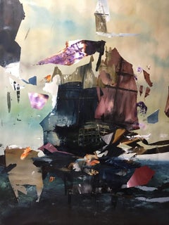 Battleship serie “crazy flag, 21st century, modern, abstract, figurative, canvas