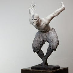 The Flight of the Swan - Modern, 21st Century, Bronze, Figurative Sculpture