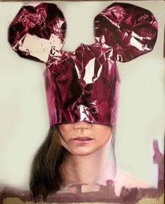 Minnie-Maske II, 21. Jahrhundert, Moderne, figuratives Ölgemälde auf Leinwand