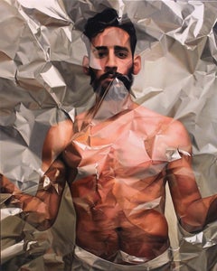 The Veil, 21st century, modern, nude, figurative, oil on canvas, man