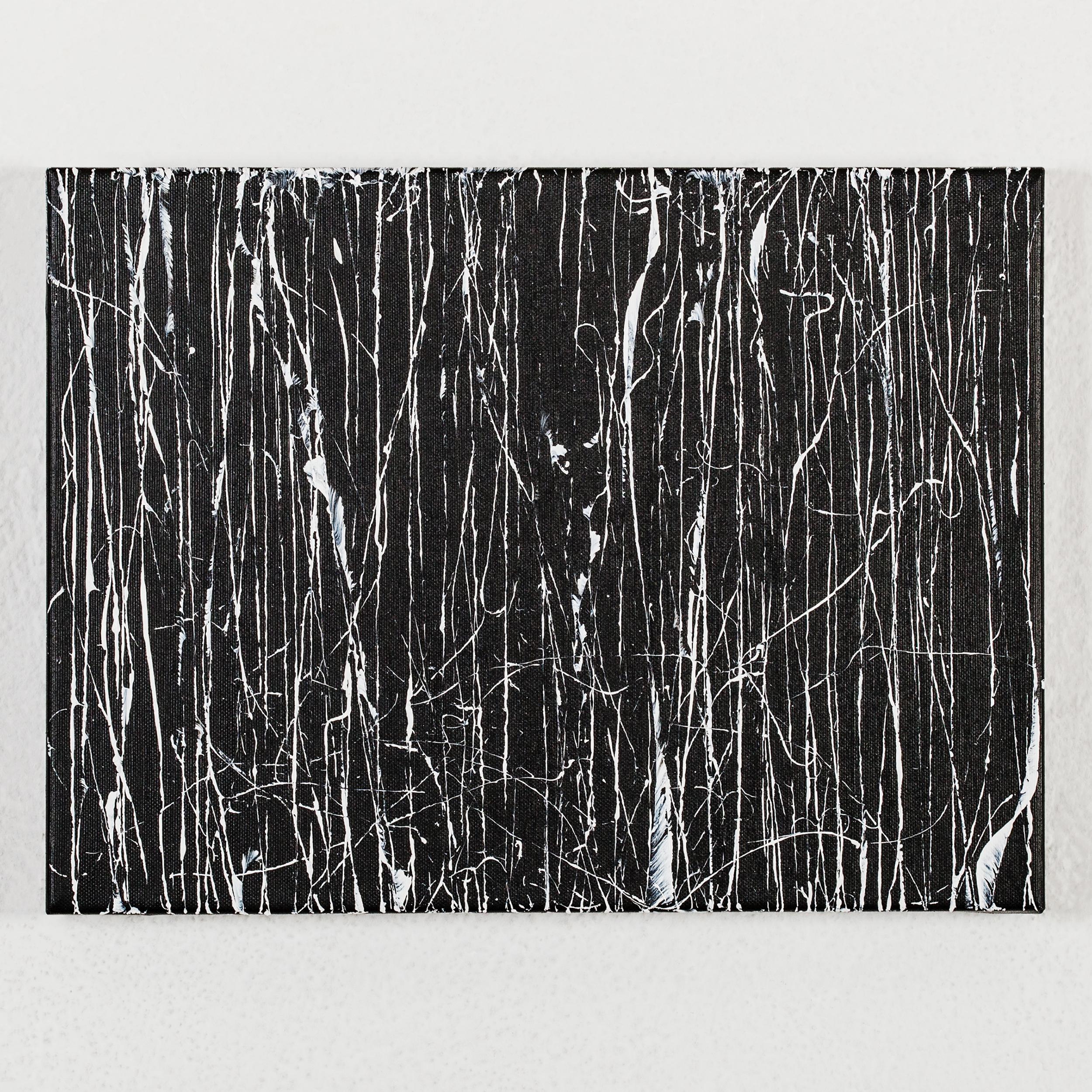 Lines II, 21st century, modern abstract, black and white - Modern Painting by Katharina Lehmann