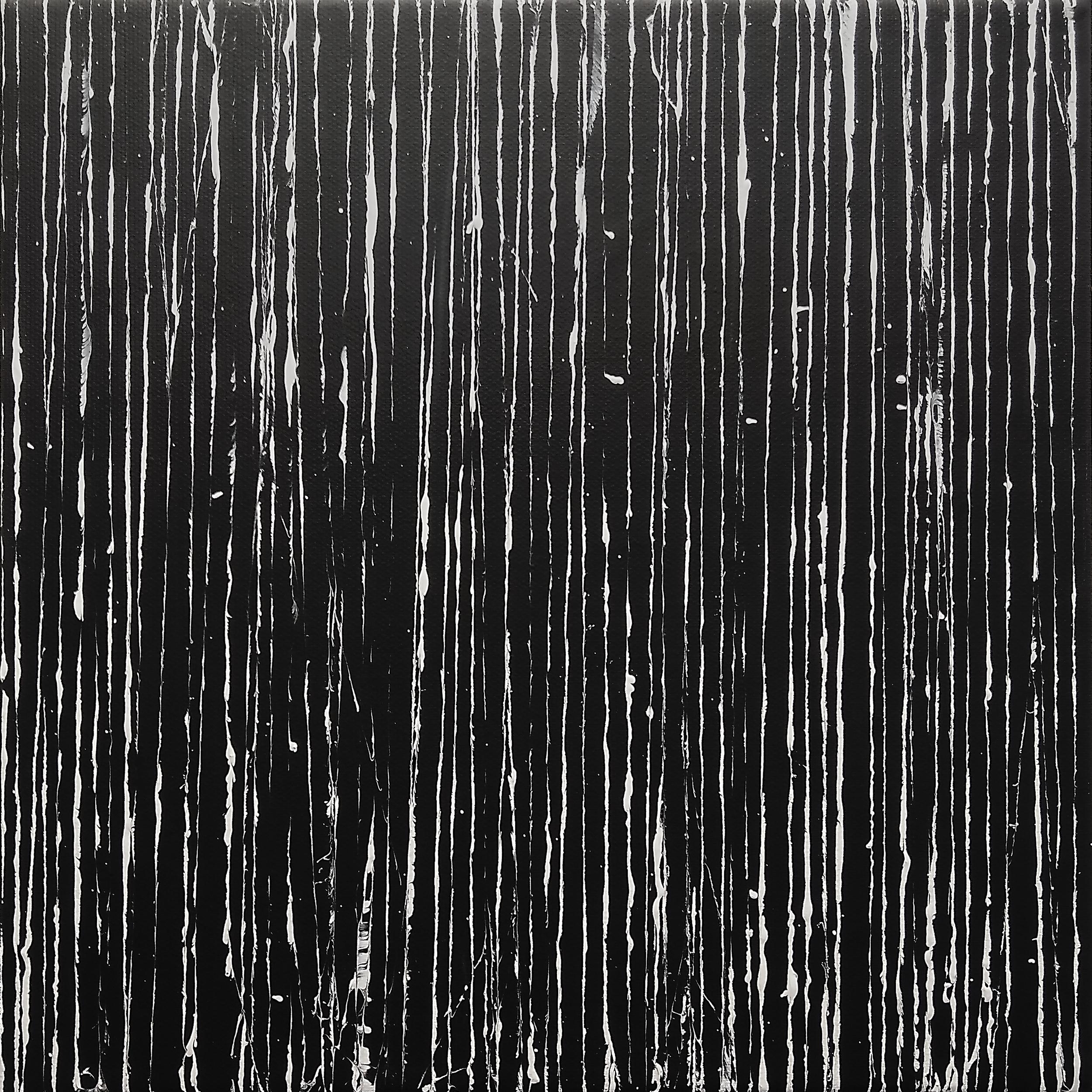 Lines III, 21st century, modern abstract, black and white - Painting by Katharina Lehmann