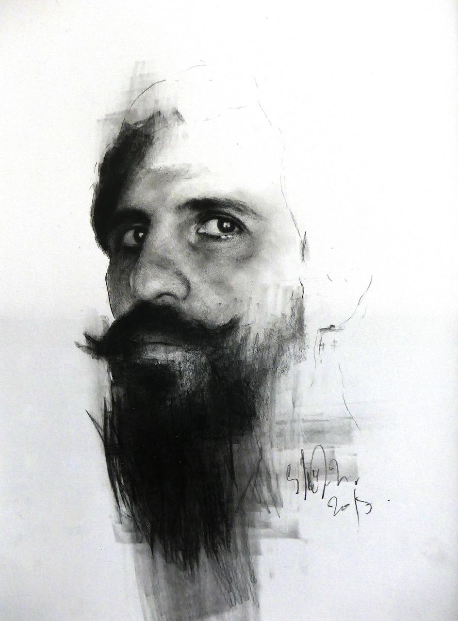 Eloy Morales Portrait Painting - Iñigo, realism, portrait , 21st century, modern, model, graphite