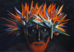 flowers villalba Papagay Passion, 21st century, modern, portrait, flowers