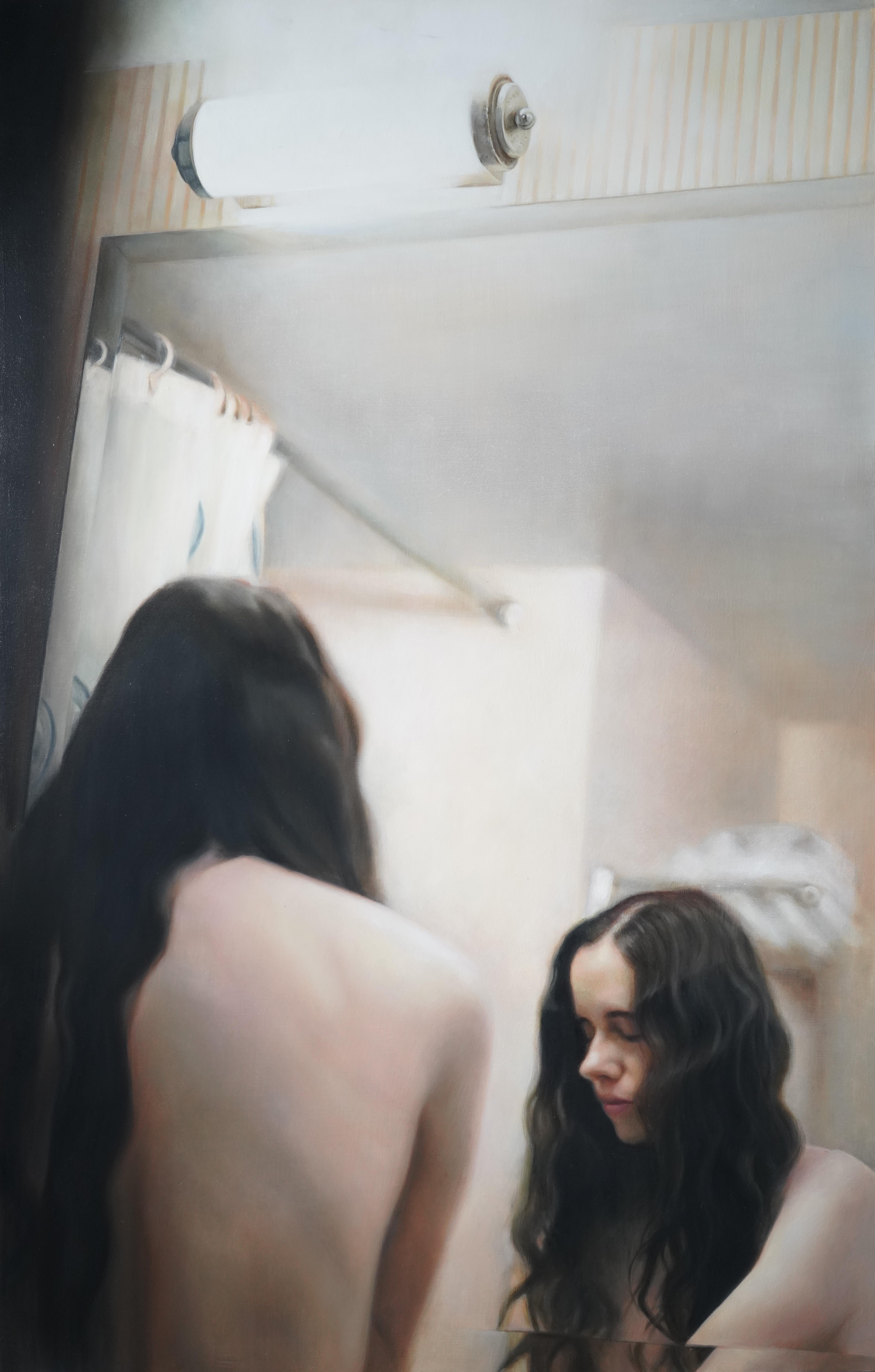 Anne-Christine Roda Figurative Painting - Bagno I, 21st century, modern, nude, women,