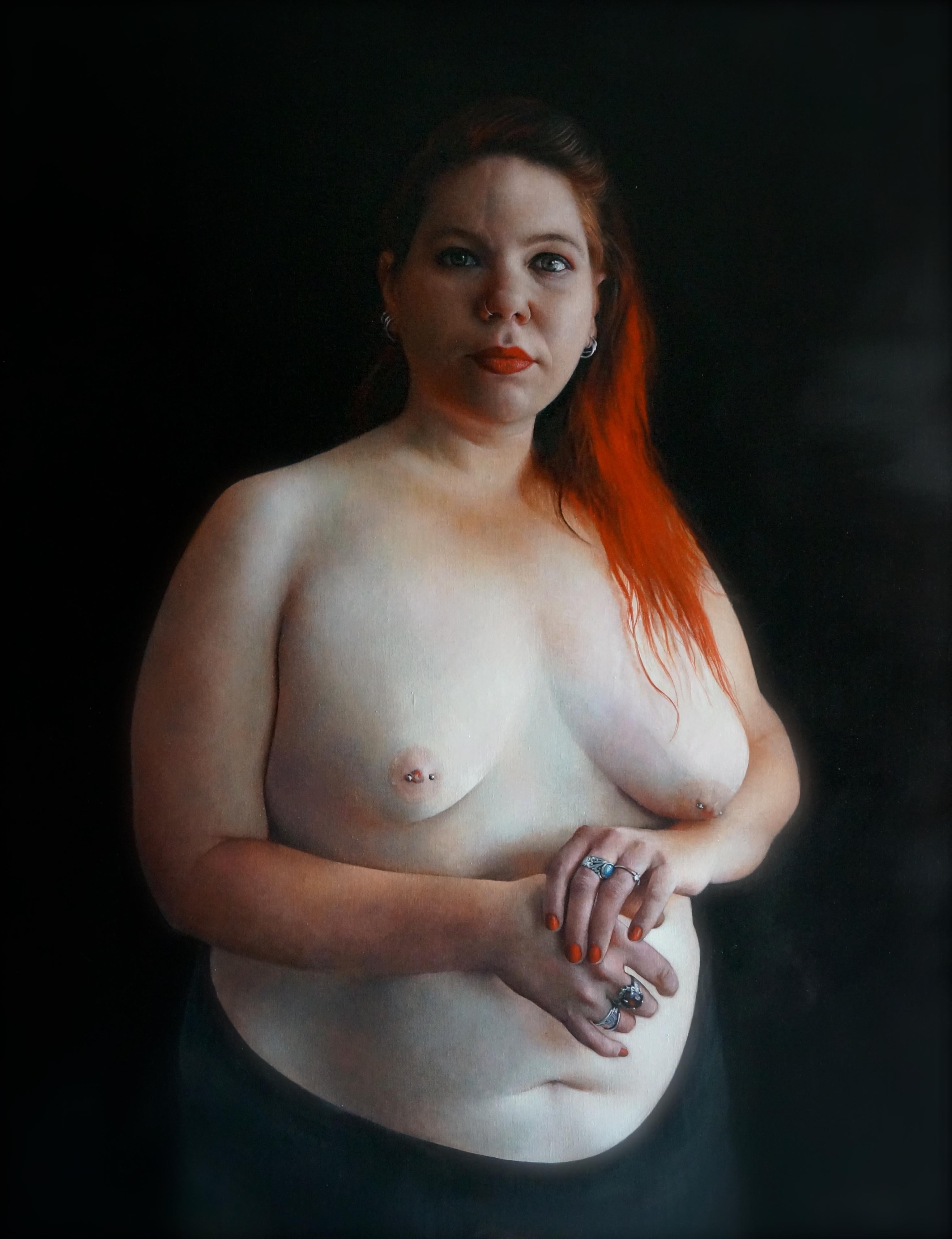 Anne-Christine Roda Nude Painting - Eli, 21st century, modern, portrait, woman, nude