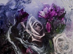 Used In The Gardens Of Cheshire by Sarah Raskey. Purple and white floral. Photography