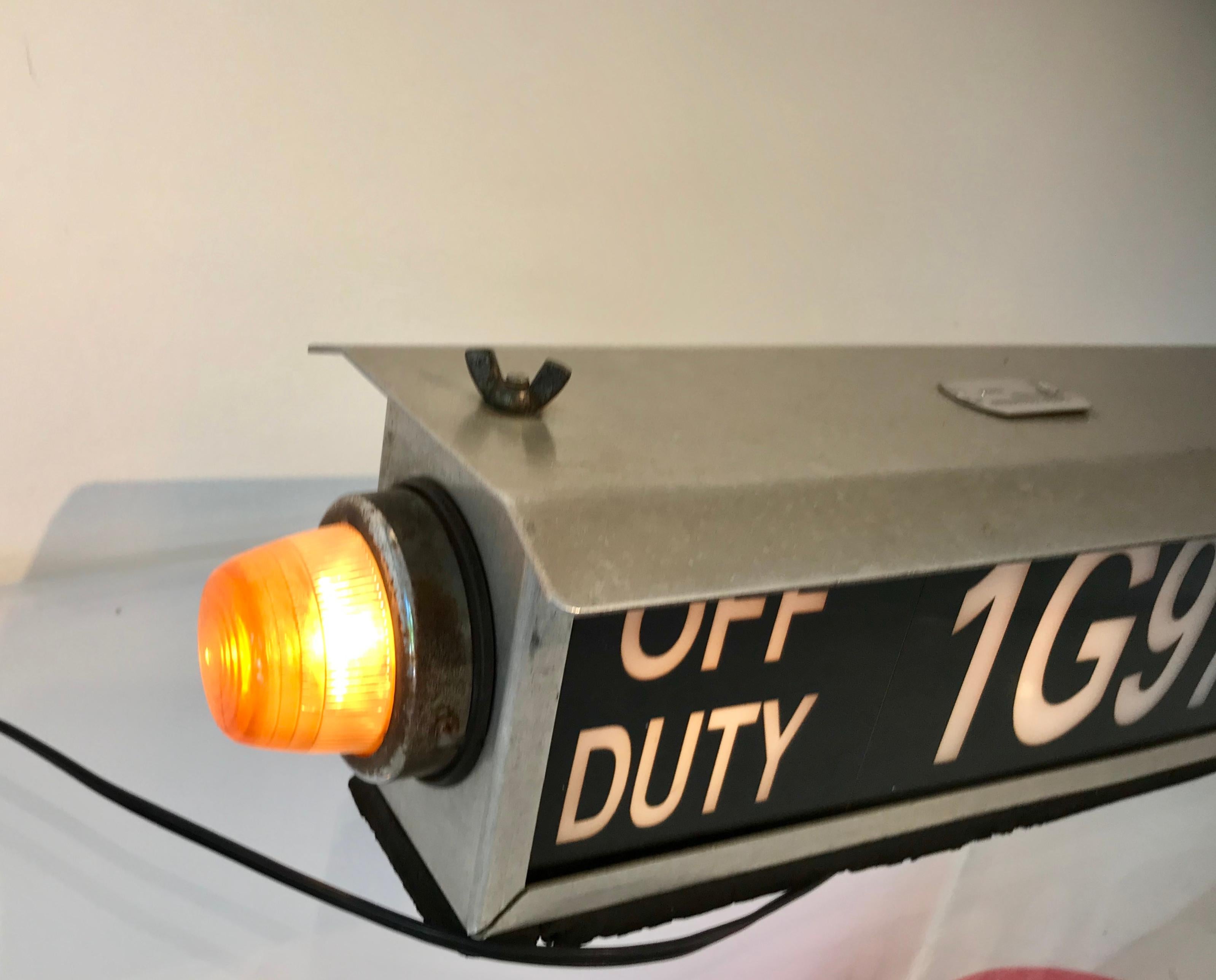 Carlo Sampietro, Off Duty, Vintage Real Taxi Lamp, 2014 For Sale 1