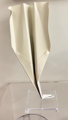 spray painted aluminum paper plane