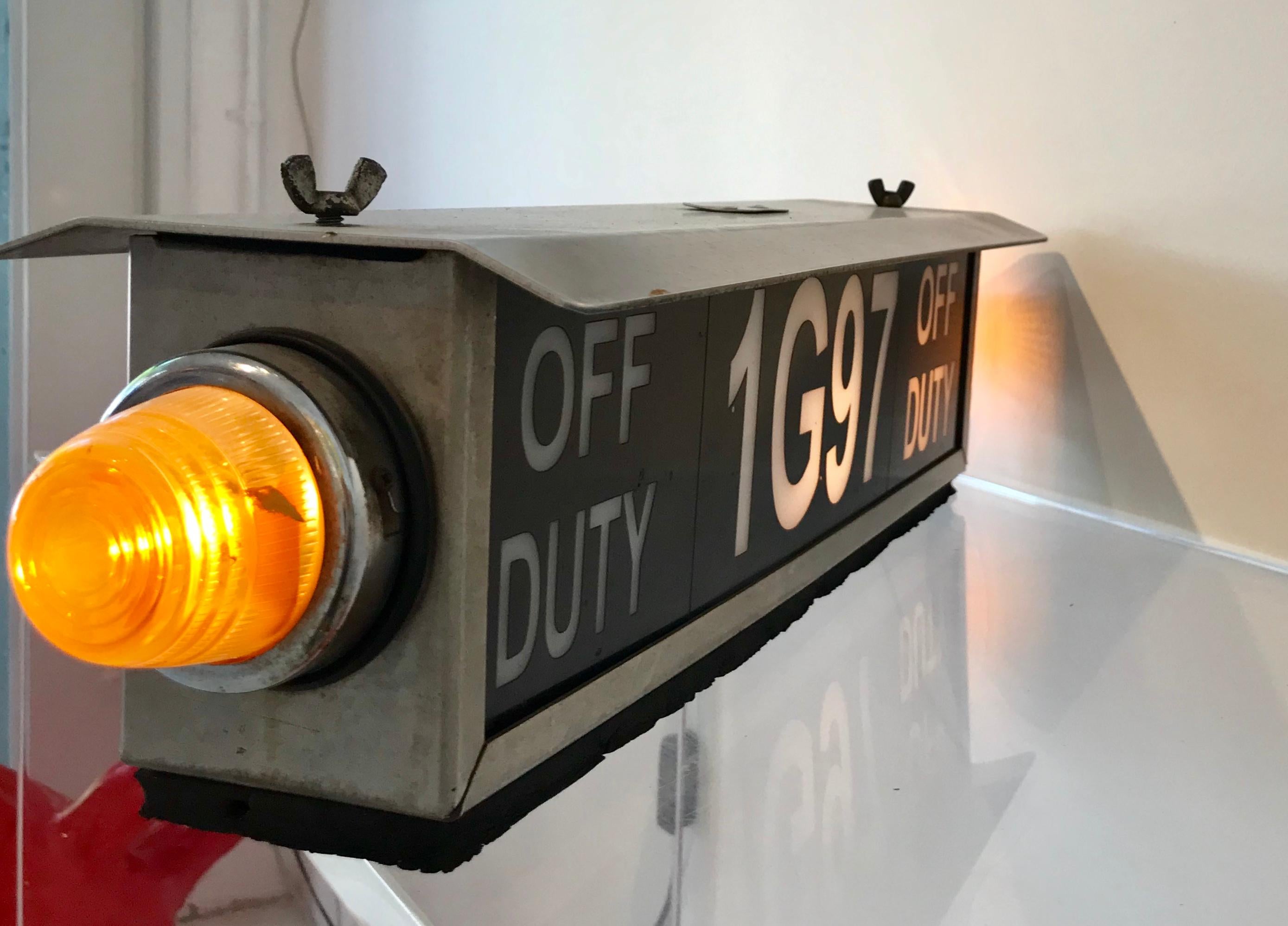 Carlo Sampietro, Off Duty, Vintage Real Taxi Lamp, 2014 For Sale 2