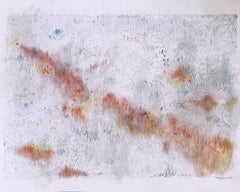 Scratches with Red. Abstract expressionist mixed media on paper, by Bang Dang.