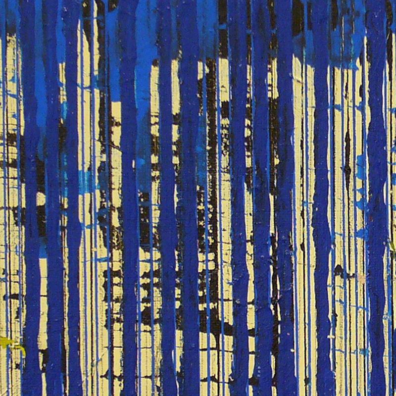Untitled Blue Stripes, 2004, ink and acrylic on canvas, by Ann Chisholm.  For Sale 3