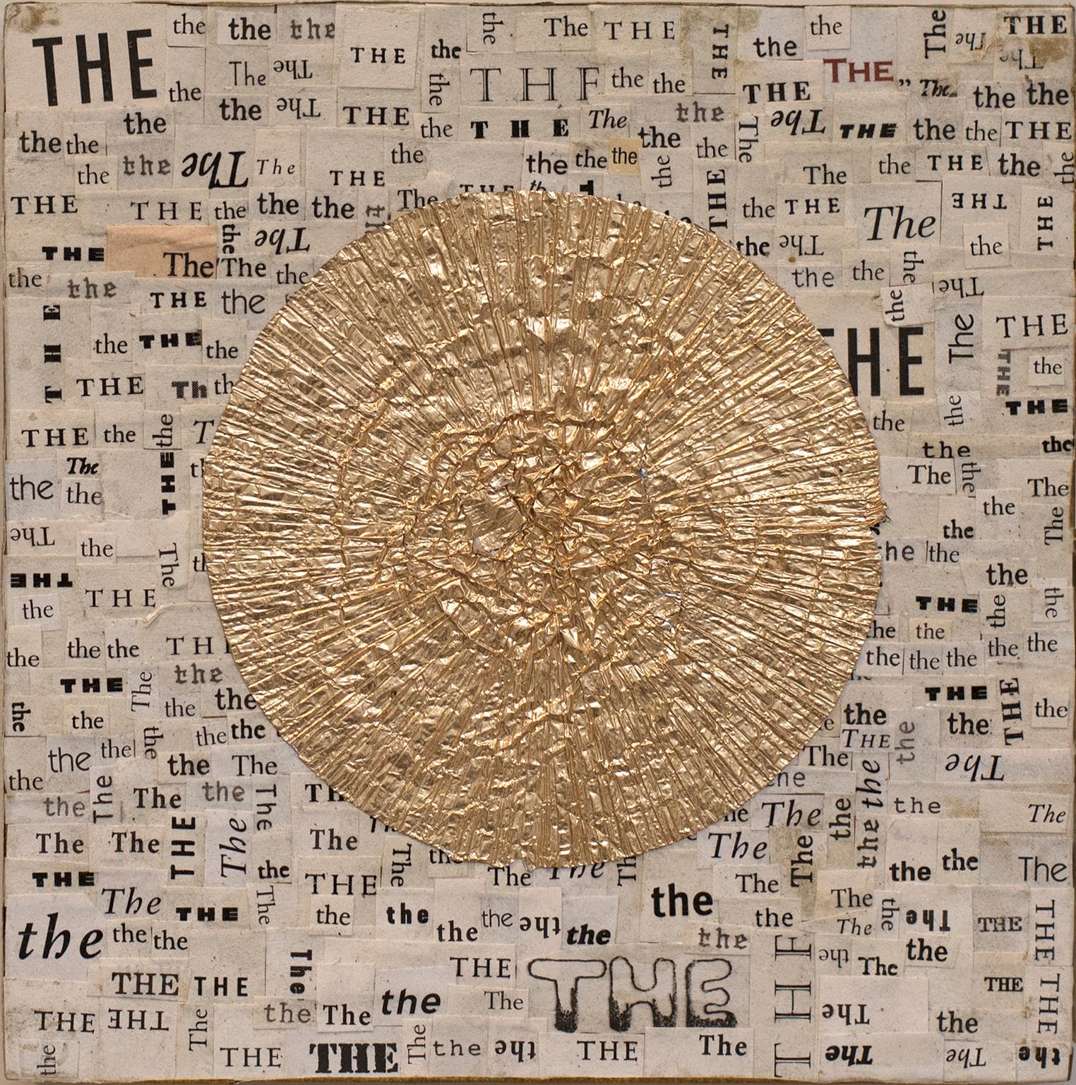 trinity, 2010-2016, paper and gold foil on board by Ann Chisholm. Collage For Sale 1
