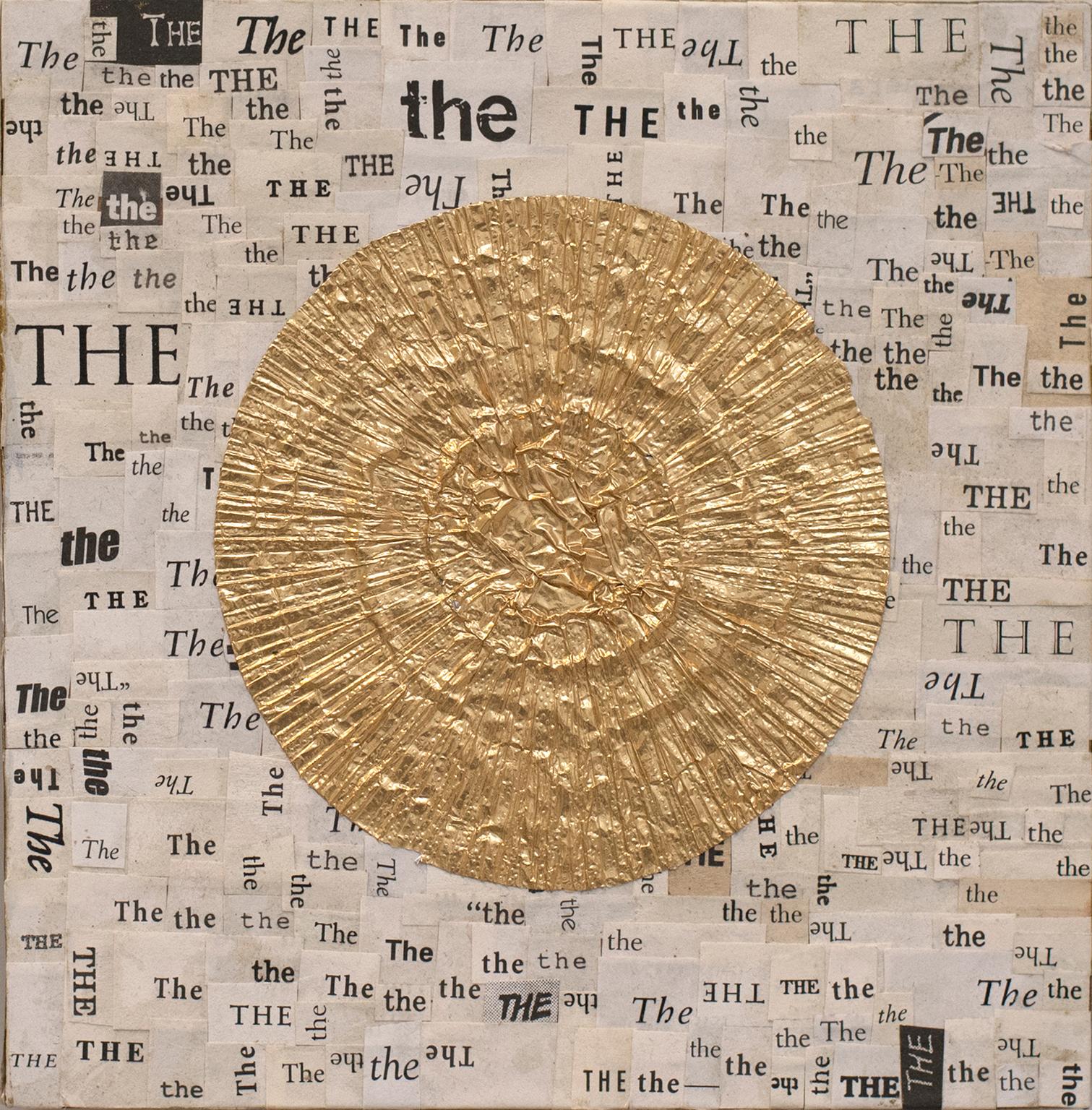 trinity, 2010-2016, paper and gold foil on board by Ann Chisholm. Collage For Sale 2