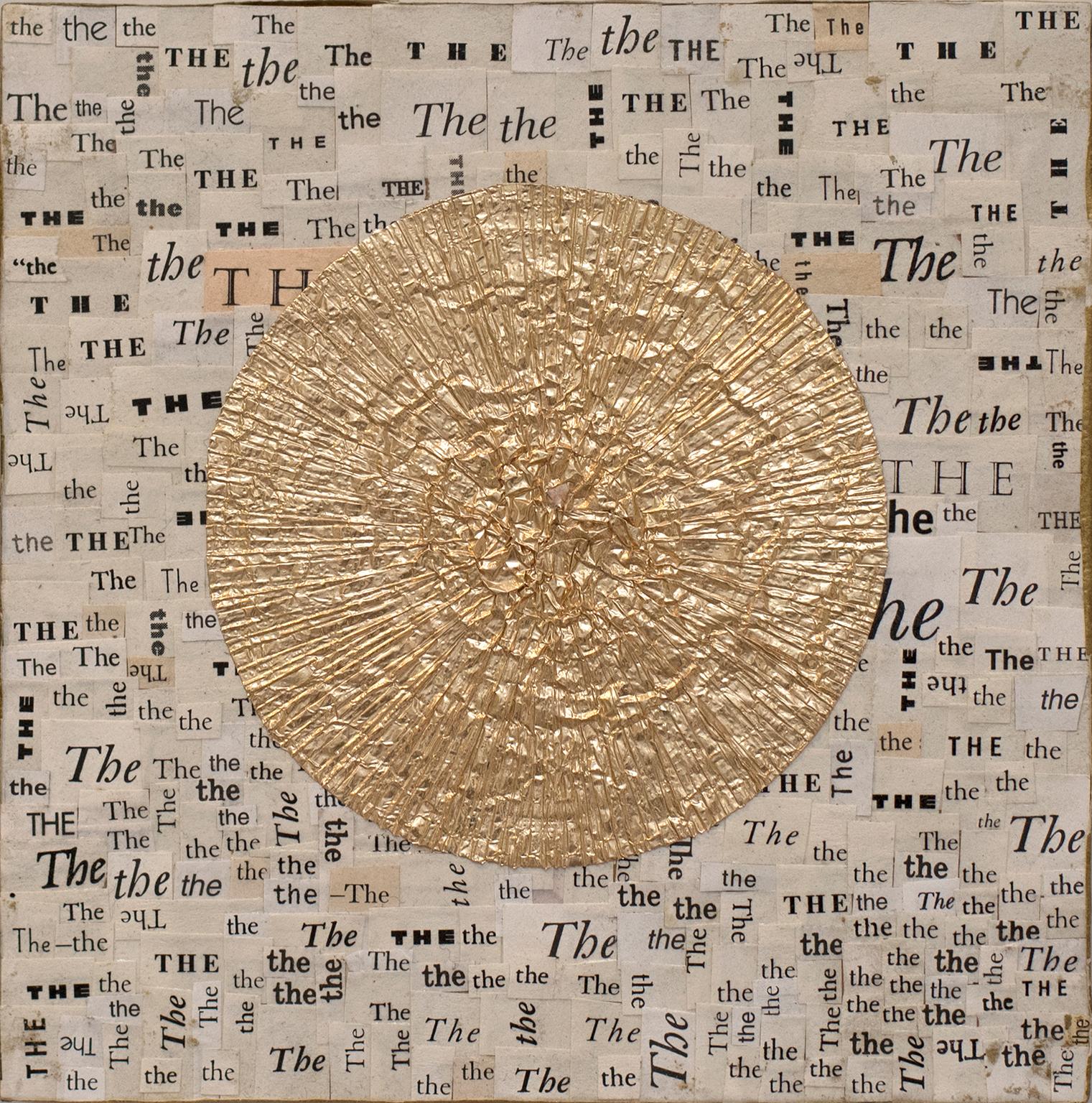 trinity, 2010-2016, paper and gold foil on board by Ann Chisholm. Collage For Sale 3