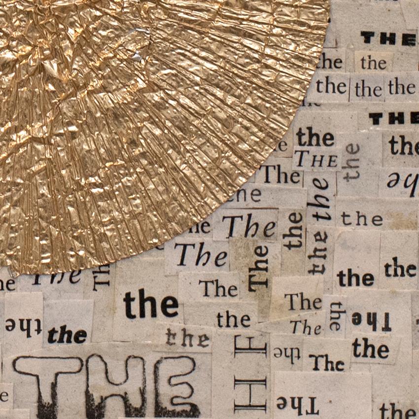trinity, 2010-2016, paper and gold foil on board by Ann Chisholm. Collage For Sale 4