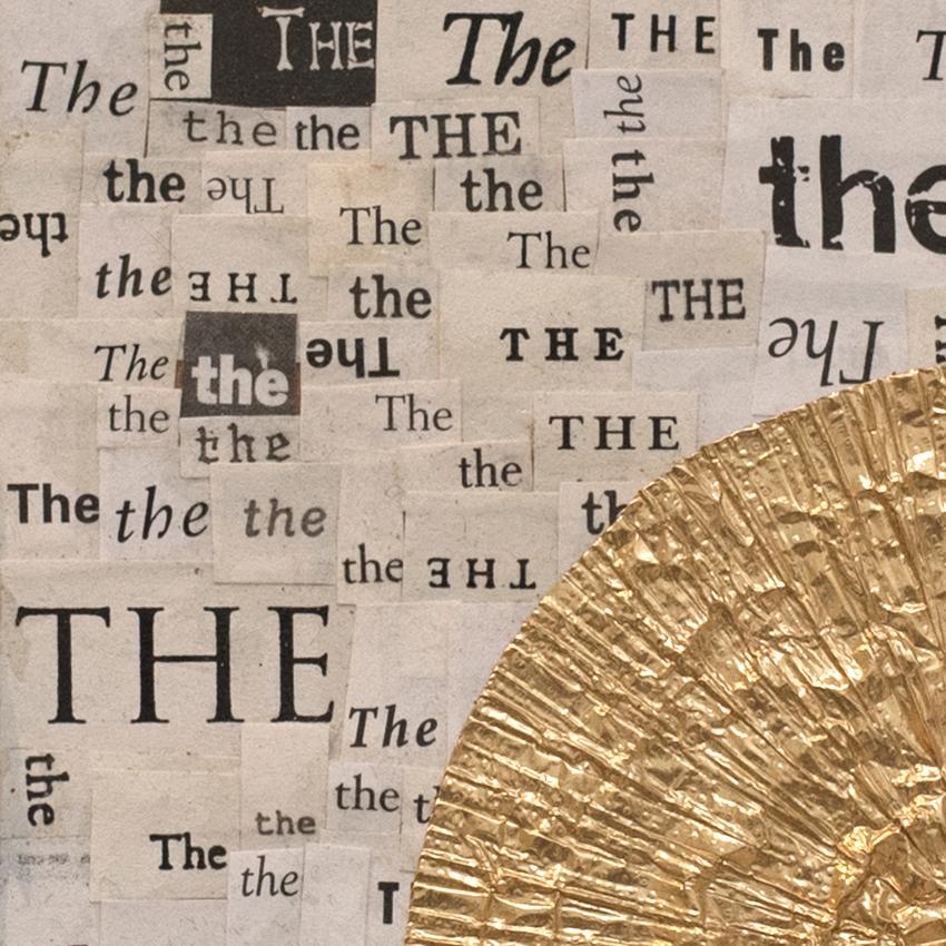 trinity, 2010-2016, paper and gold foil on board by Ann Chisholm. Collage For Sale 5