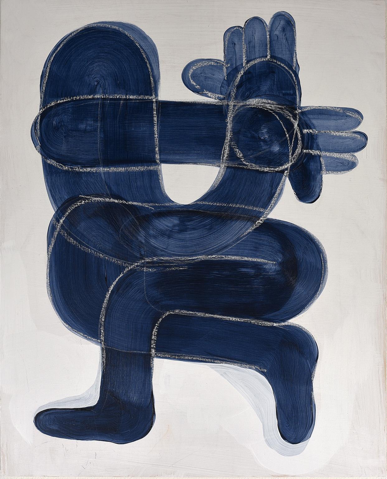 Kyle Andrew Steed Figurative Print - The feeling you get when you can't put your finger on something. Blue figurative