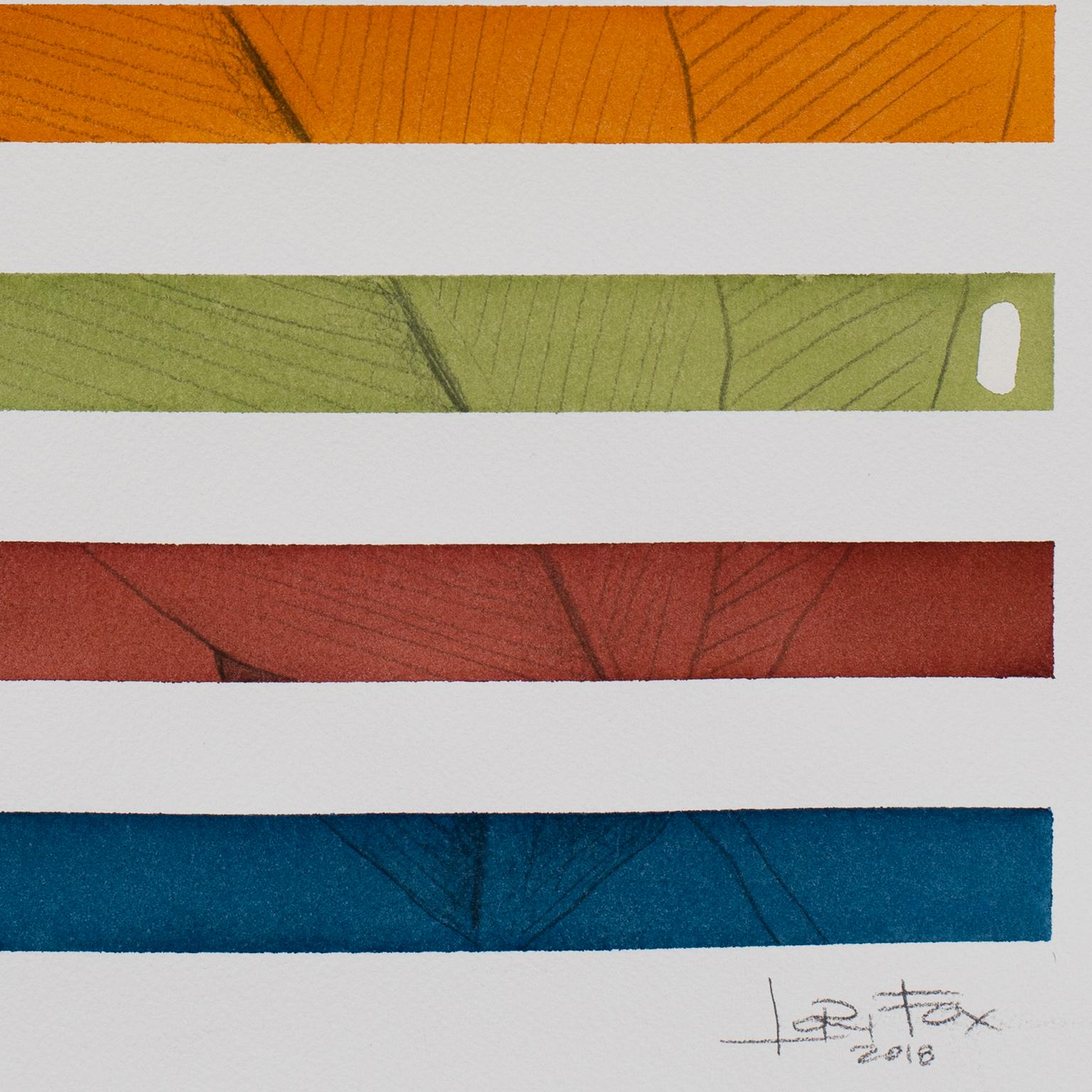 Palm Leaves by Lori Fox. Graphite sketch and watercolour painting on paper For Sale 3