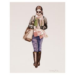 Courtney Incognito 011, Realist gauache painting on paper by Courtney Miles