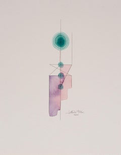 Totem 3.001 by Lori Fox. Light purple and teal colors. Contemporary Abstract