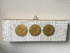 Everybody Loves Gold, Contemporary abstract collage, paper & gold foil on board