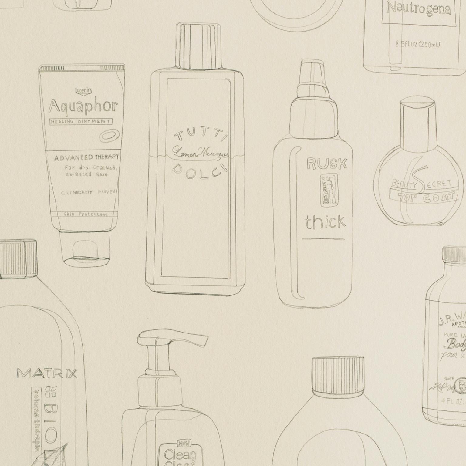 Every Beauty Product I Used Today 1 by Courtney Miles. Graphite on paper. Study For Sale 9