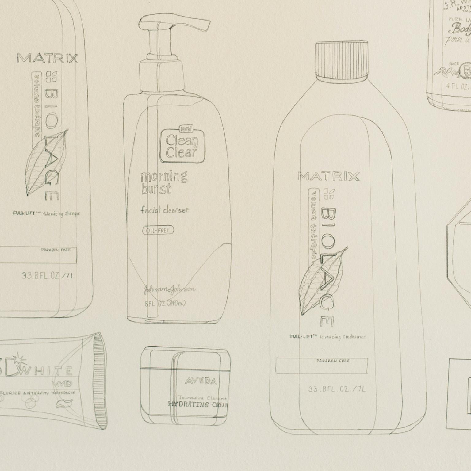 Every Beauty Product I Used Today 1 by Courtney Miles. Graphite on paper. Study For Sale 8