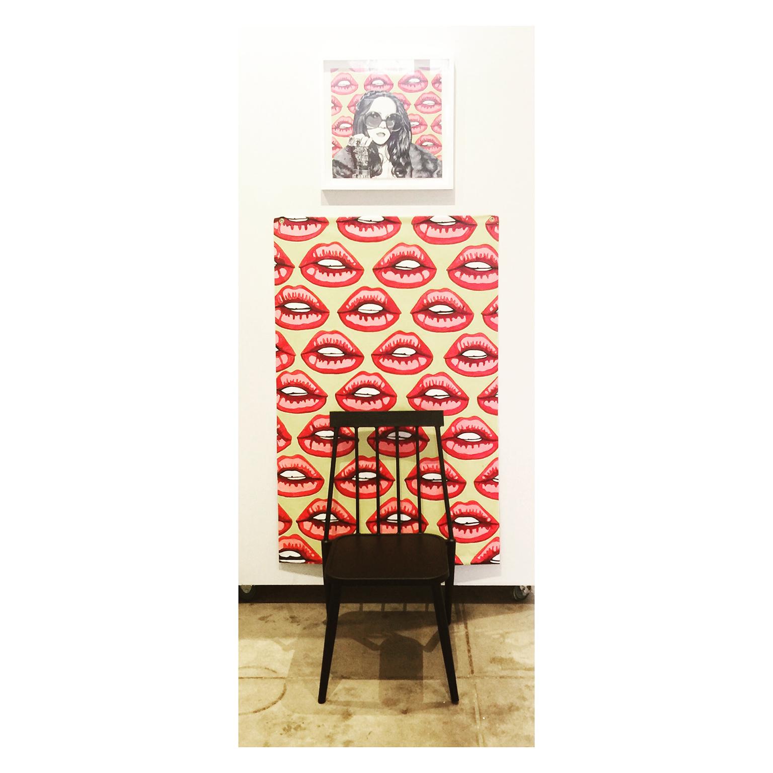 #CourtneyForever - Lips by Courtney Miles. Acrylic on canvas selfie station For Sale 5