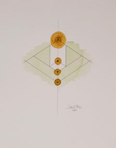 Totem 4.004 by Lori Fox. Abstract geometric. Pencil, watercolor & oil pastels