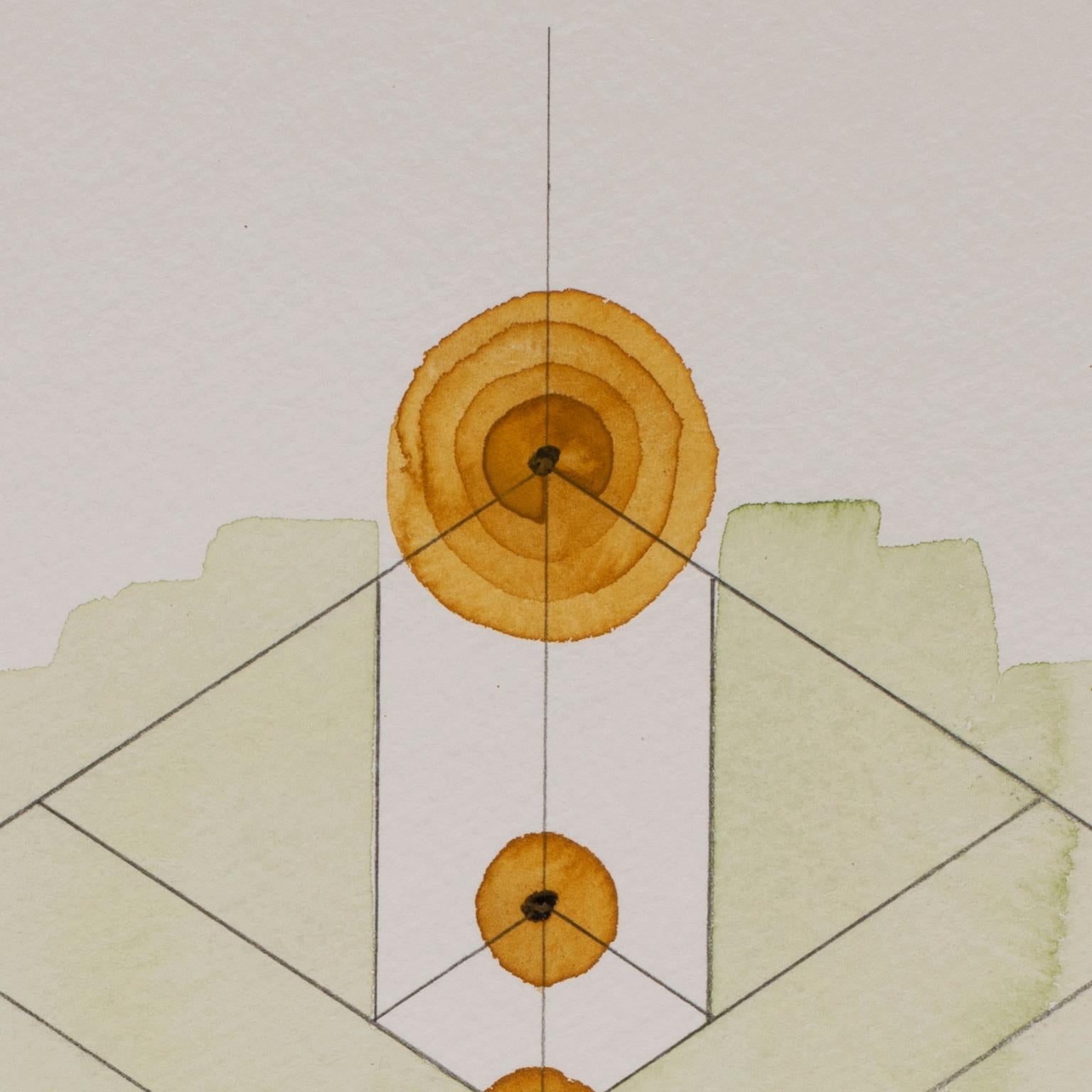 Totem 4.004 by Lori Fox. Abstract geometric. Pencil, watercolor & oil pastels For Sale 2