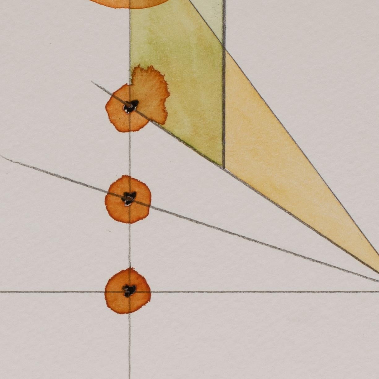 Totem 4.005(1) by Lori Fox. Abstract geometric. Pencil, watercolor & oil pastels For Sale 1