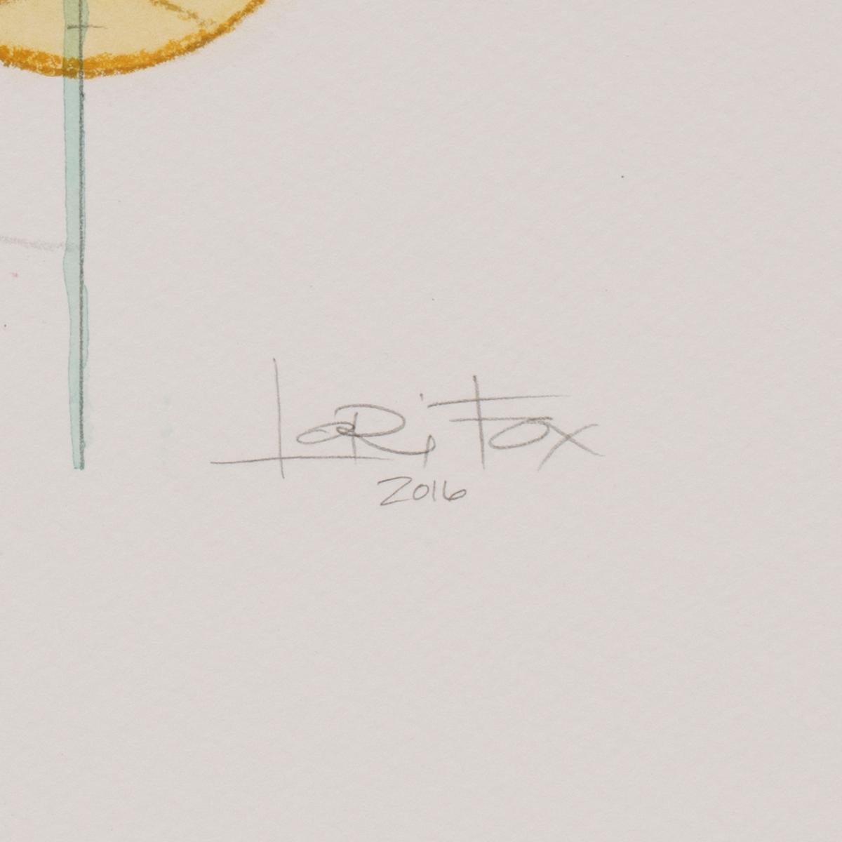 Totem 4.005(2). Abstract circle forms. Watercolor, pastels and pencil. - Abstract Geometric Art by Lori Fox