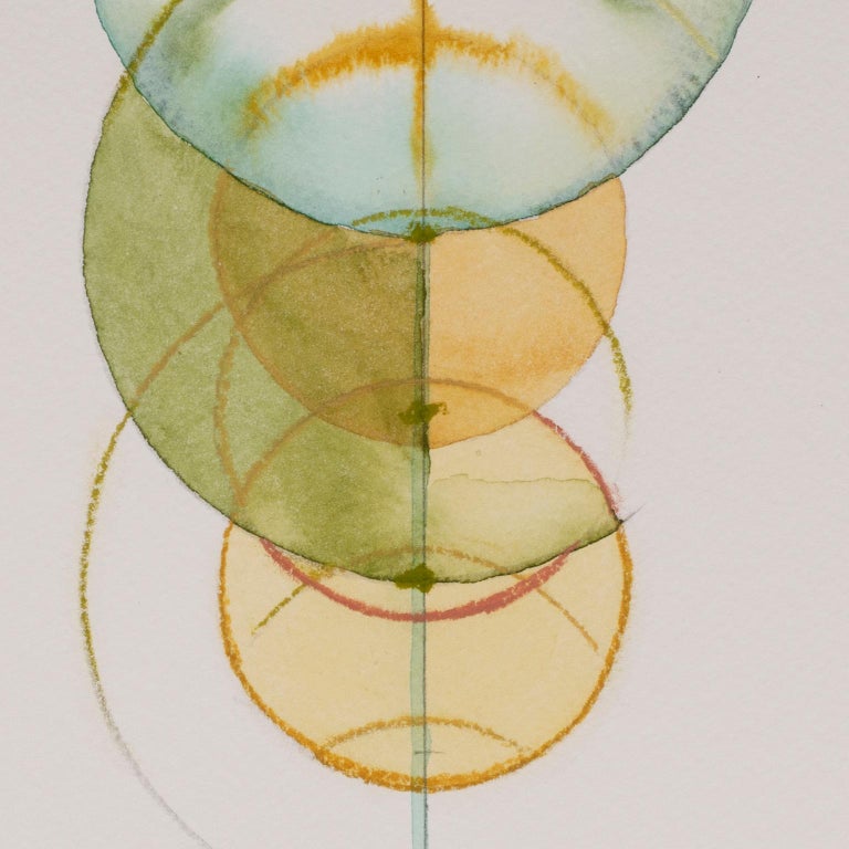 Totem 4.005(2). Abstract circle forms. Watercolor, pastels and pencil. - Abstract Geometric Art by Lori Fox