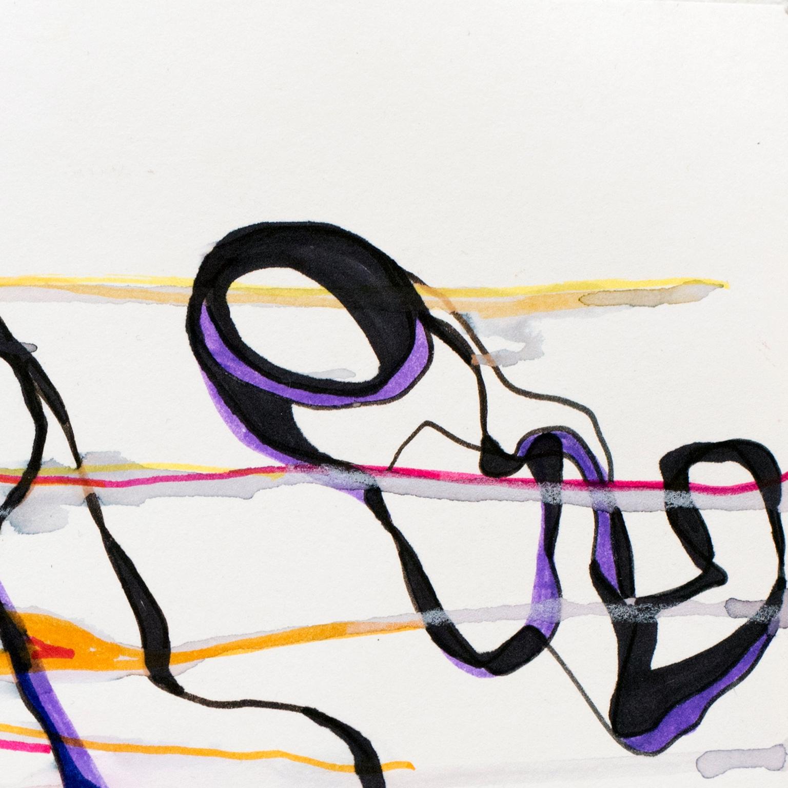 me too ii by Erin McAllister. Colored ink on paper. Depicts used condoms  For Sale 3