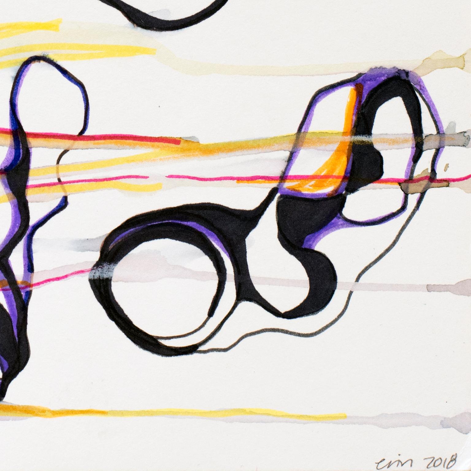 me too ii by Erin McAllister. Colored ink on paper. Depicts used condoms  For Sale 5