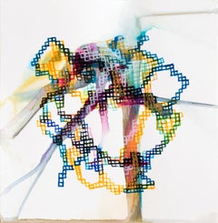 it
s happening by Erin McAllister. Abstract squares watercolor on paper.