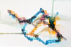 valleys by Erin McAllister. Abstract colored ink squares