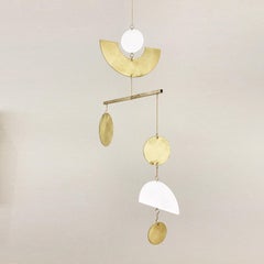 Mobile 12 by Corie Humble. Brass and acrylic contemporary kinetic sculpture. 