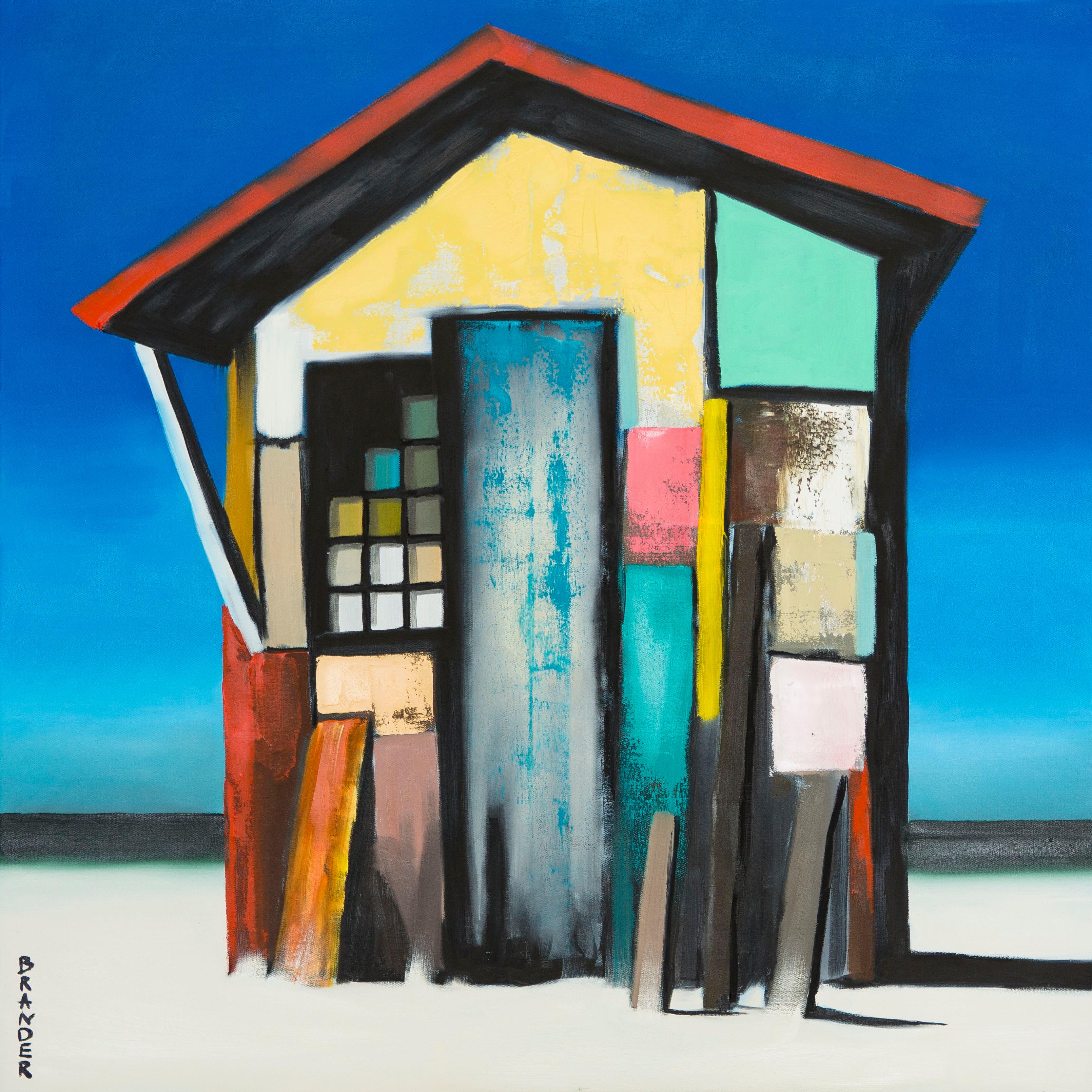 Gum Drops Beach Den, huile sur toile de l'artiste écossais contemporain Garry Brander